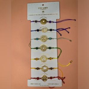 Eye Candy Chakra Stone and Affirmation Bracelet Set